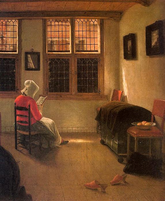 Pieter Janssens Elinga Woman Reading_l Sweden oil painting art
